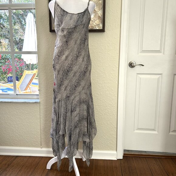 Vintage Lapis Silk Animal Print & Sequin Maxi Dress - Picture 8 of 9